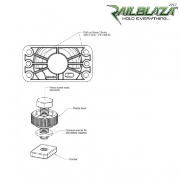 Основа за прикачни към релси Railblaza TrackLoader StarPort HD